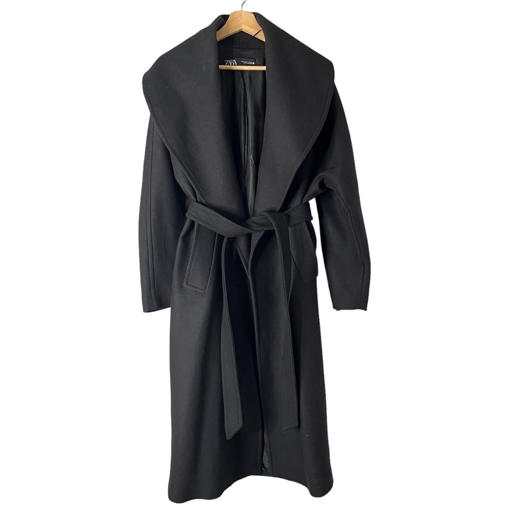 Zara Premium Line Manteco Long Wool Belted Coat